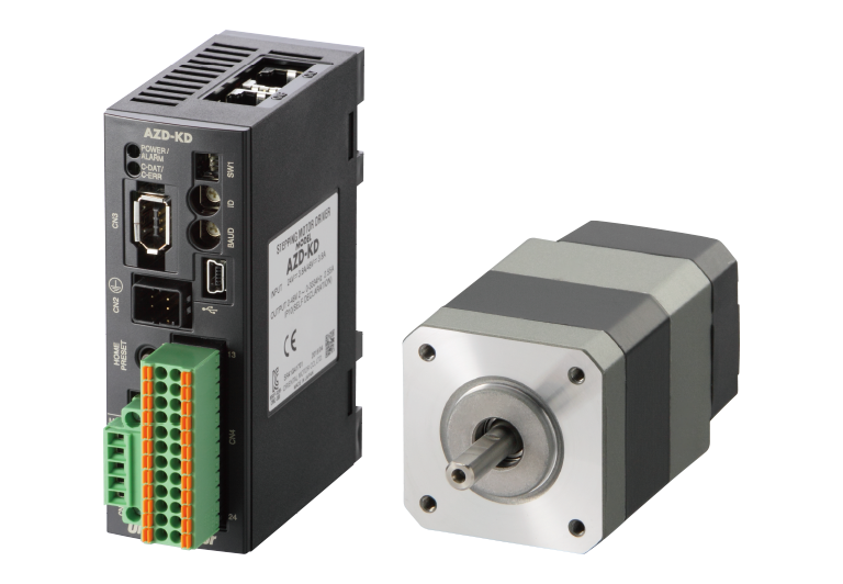 Product photo of AZD-KD driver and corresponding stepper motor 