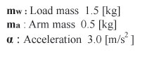 load mass arm mass acceleration